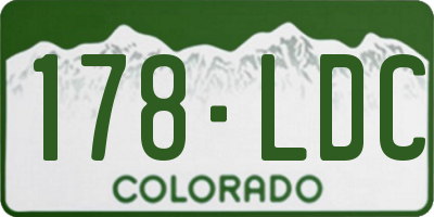 CO license plate 178LDC