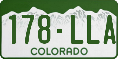 CO license plate 178LLA