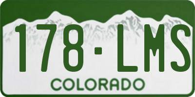 CO license plate 178LMS