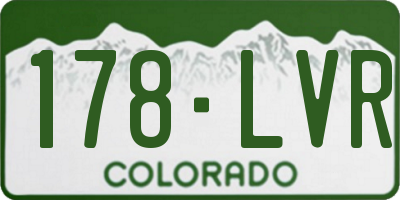 CO license plate 178LVR