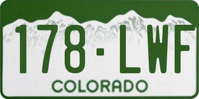 CO license plate 178LWF