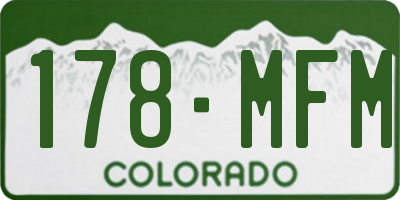 CO license plate 178MFM