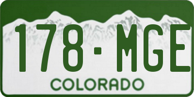 CO license plate 178MGE