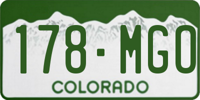 CO license plate 178MGO