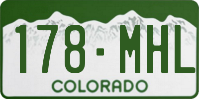 CO license plate 178MHL