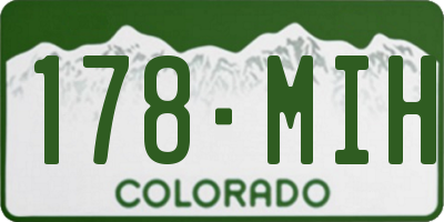 CO license plate 178MIH