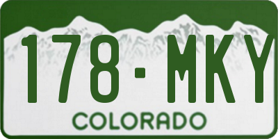 CO license plate 178MKY
