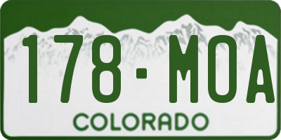 CO license plate 178MOA