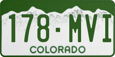 CO license plate 178MVI