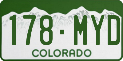CO license plate 178MYD