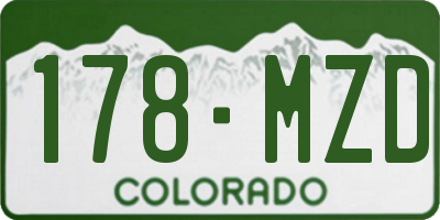 CO license plate 178MZD