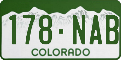 CO license plate 178NAB
