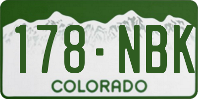 CO license plate 178NBK