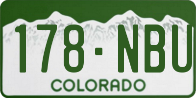 CO license plate 178NBU