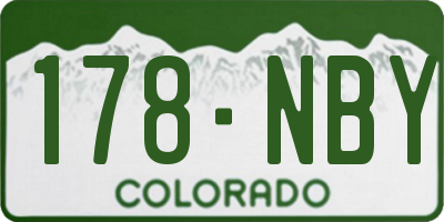 CO license plate 178NBY