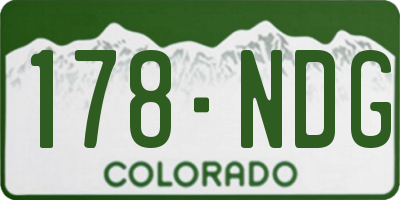 CO license plate 178NDG