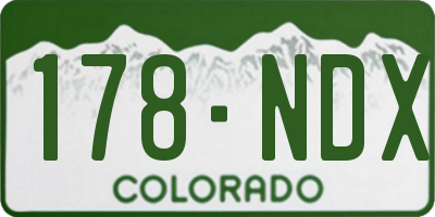 CO license plate 178NDX
