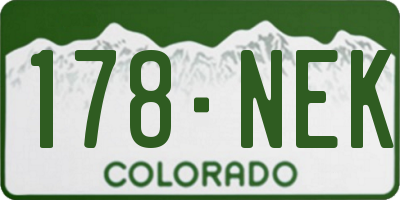 CO license plate 178NEK