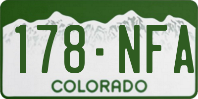 CO license plate 178NFA