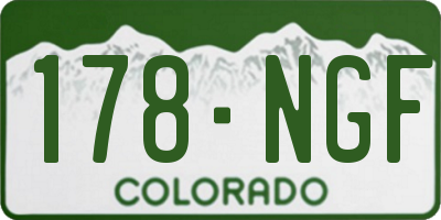 CO license plate 178NGF