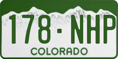 CO license plate 178NHP