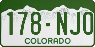 CO license plate 178NJO