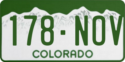 CO license plate 178NOV