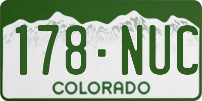 CO license plate 178NUC