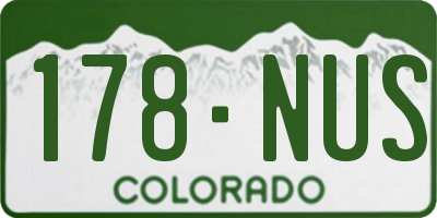CO license plate 178NUS