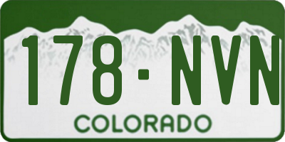CO license plate 178NVN