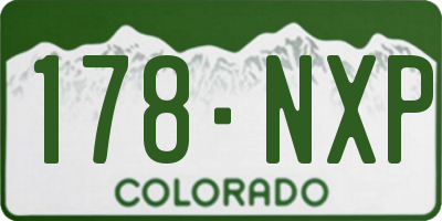 CO license plate 178NXP