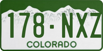 CO license plate 178NXZ