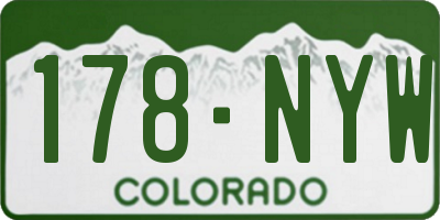 CO license plate 178NYW