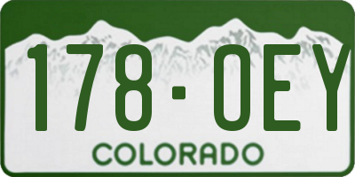 CO license plate 178OEY