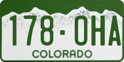 CO license plate 178OHA