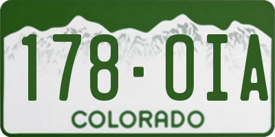 CO license plate 178OIA