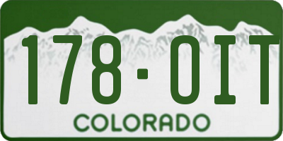 CO license plate 178OIT