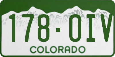CO license plate 178OIV