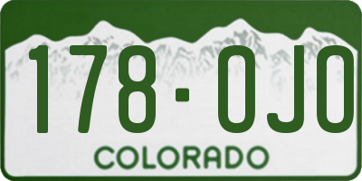 CO license plate 178OJO