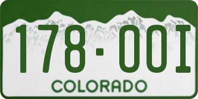 CO license plate 178OOI