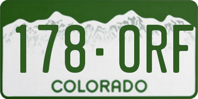 CO license plate 178ORF