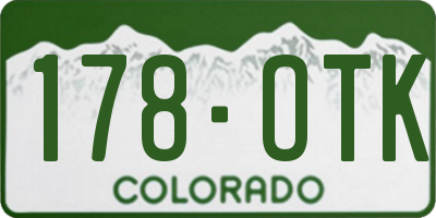 CO license plate 178OTK