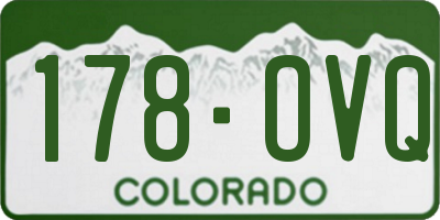 CO license plate 178OVQ