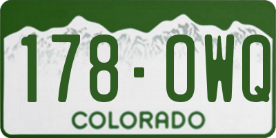 CO license plate 178OWQ