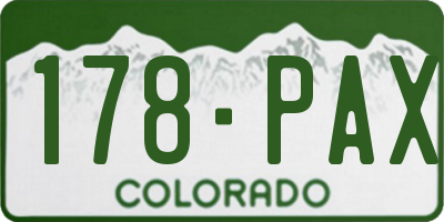 CO license plate 178PAX
