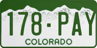 CO license plate 178PAY