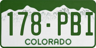 CO license plate 178PBI
