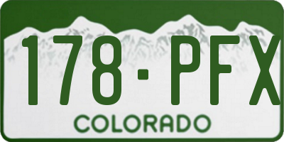 CO license plate 178PFX
