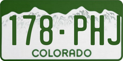 CO license plate 178PHJ