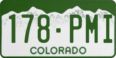 CO license plate 178PMI